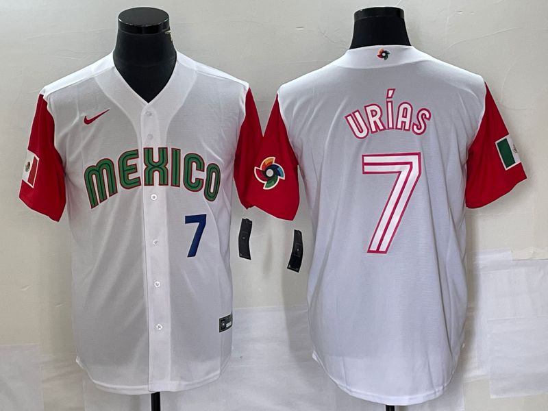 Men 2023 World Cub Mexico #7 Urias White white Nike MLB Jersey25